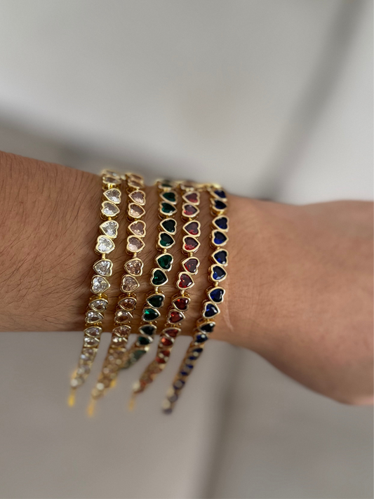 Tennis Hearts Bracelet