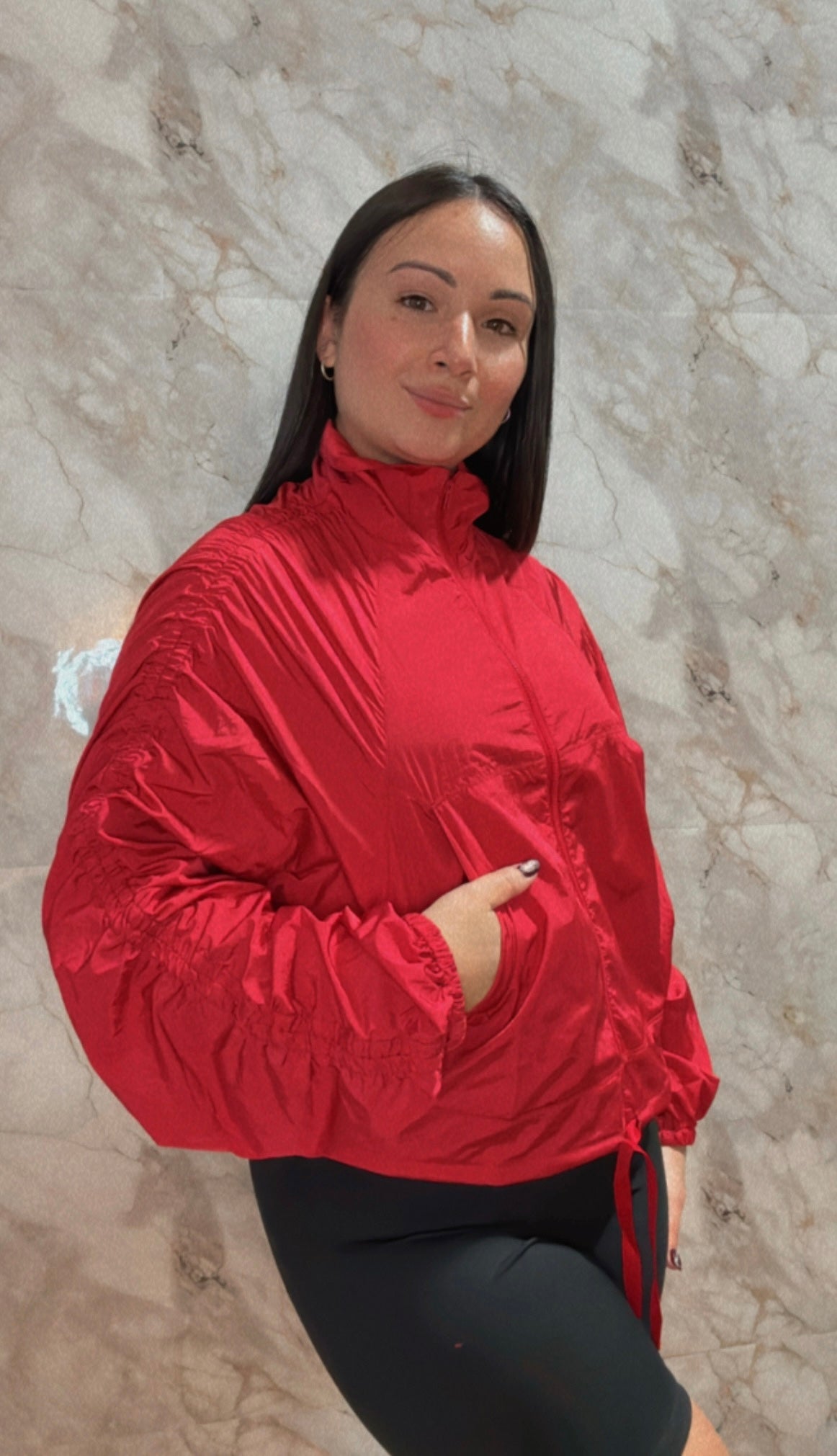 Windbreaker satin jacket