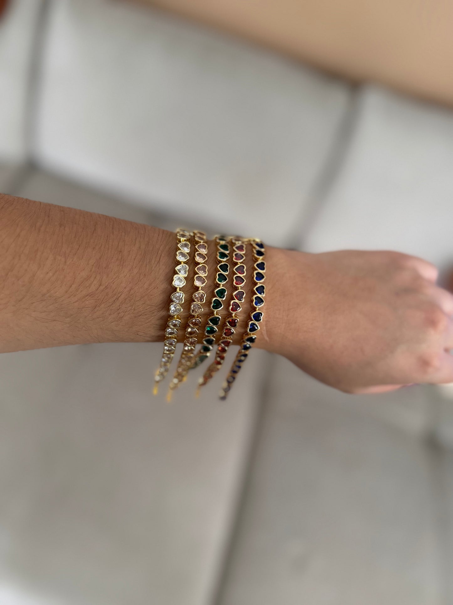Tennis Hearts Bracelet