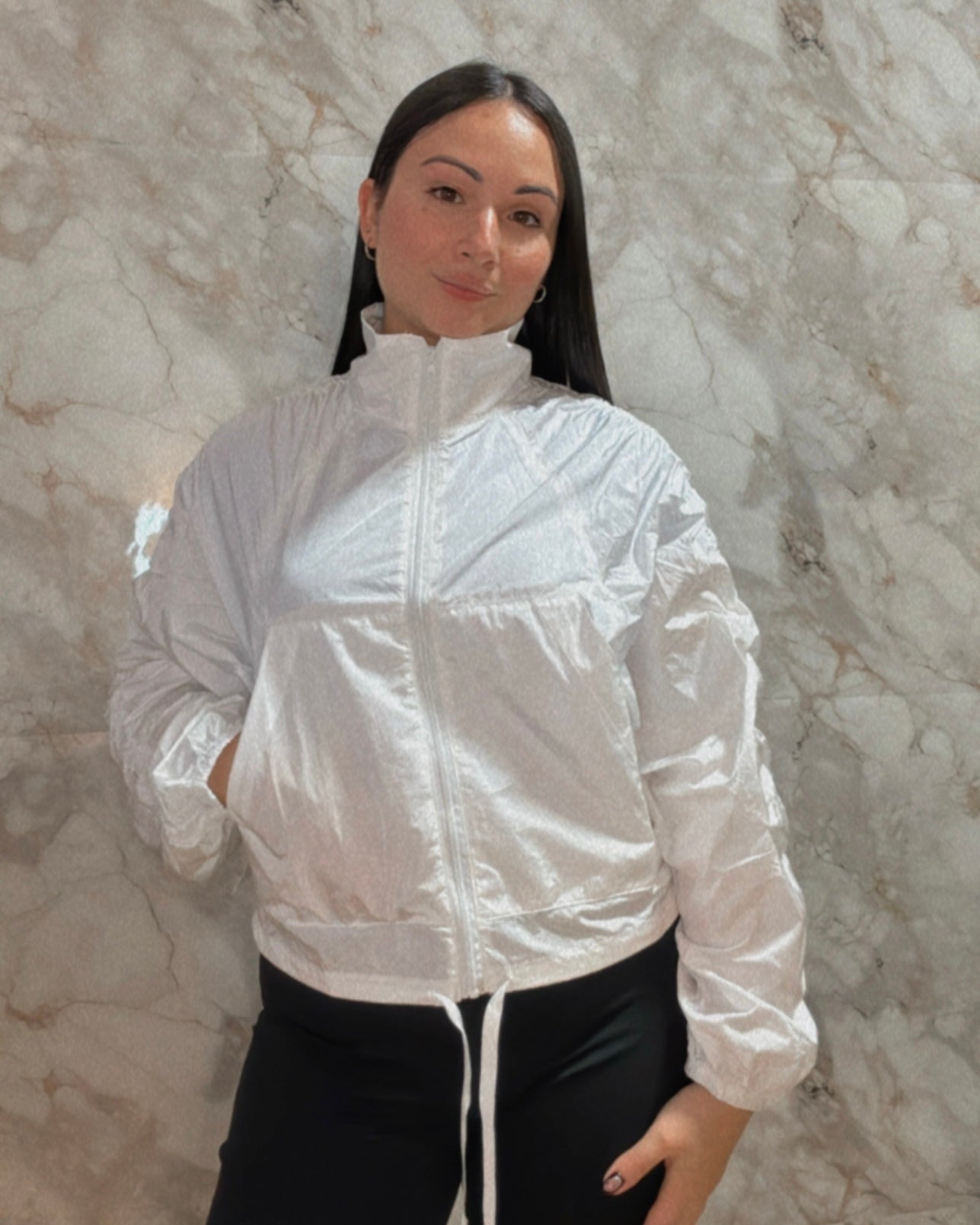 Windbreaker satin jacket