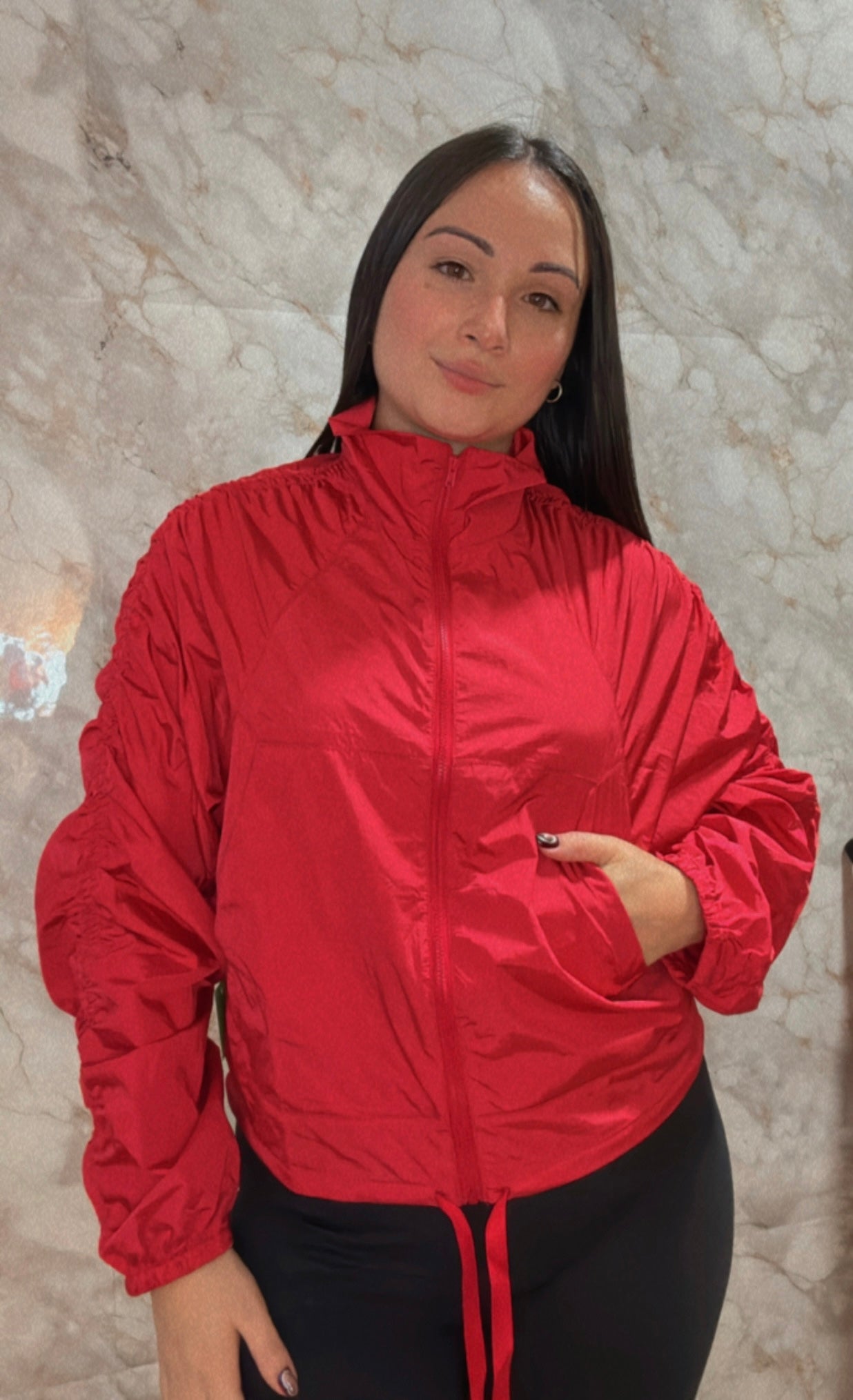 Windbreaker satin jacket